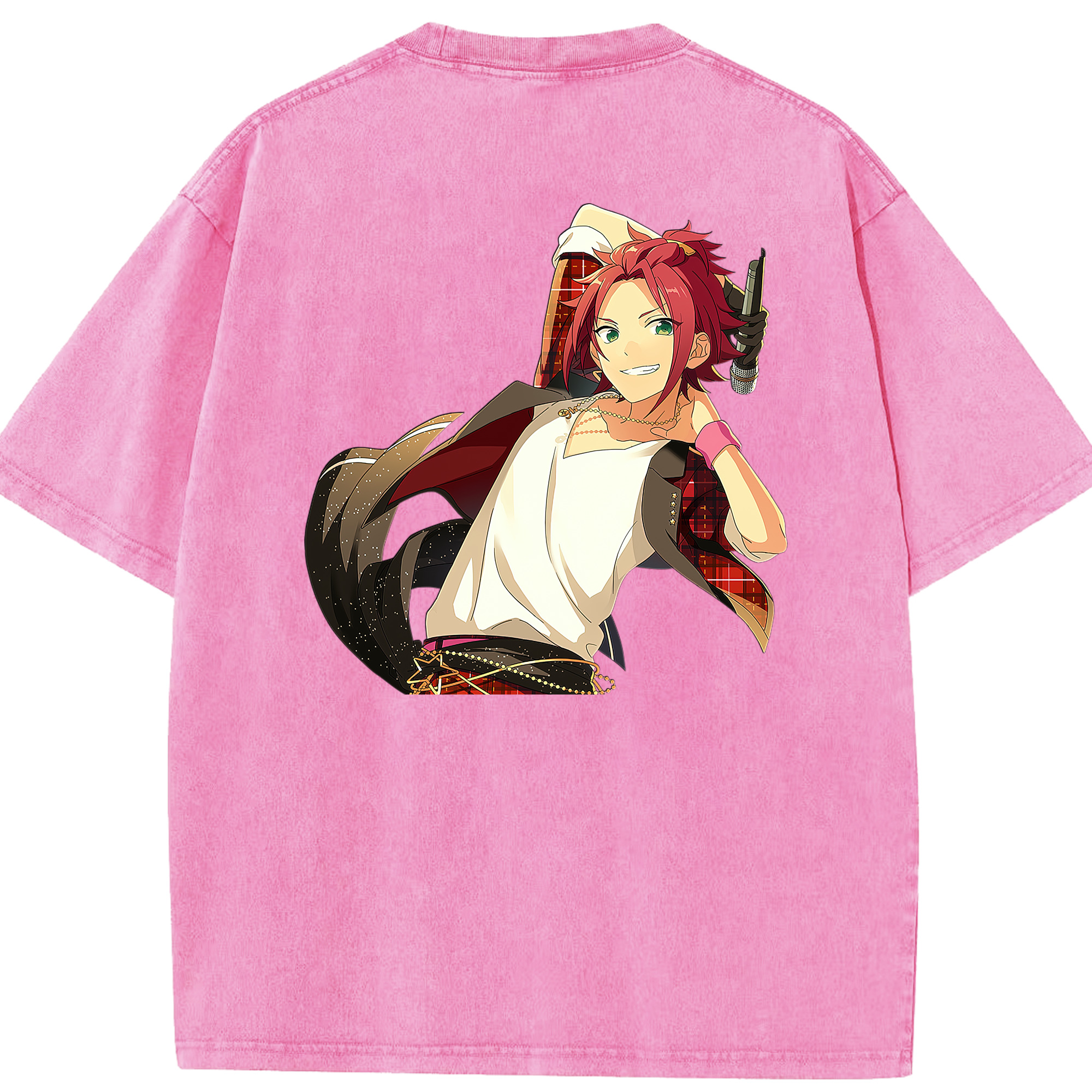 （画像用） あんさんぶるスターズ! Ensemble Stars 綿100% ヴィンテージ風 半袖Tシャツ（背面プリント）